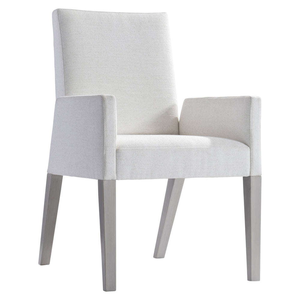 Bernhardt Bernhardt Stratum Arm Chair With Sculpted Angled Arms, Upholstered Comfort & Mist Ash Legs 325548