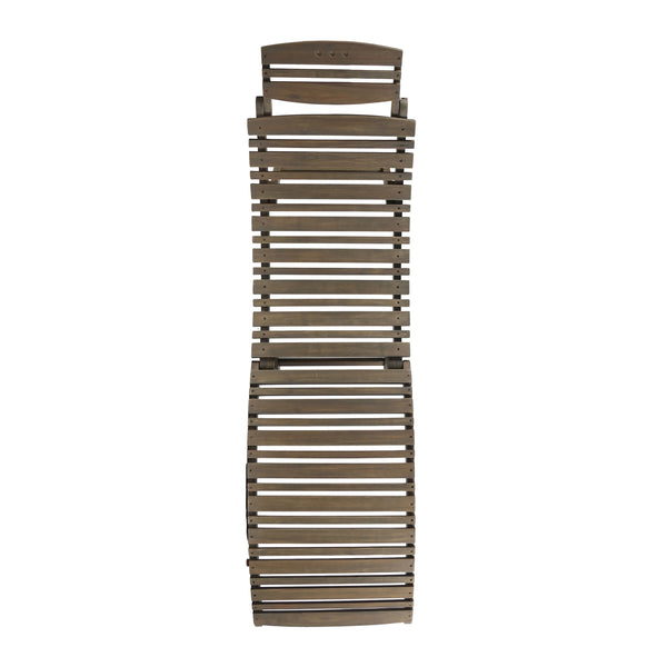 English Elm Christopher Knight Home® - LAHAINA Acacia Wood Foldable Chaise Lounge for Patio & Poolside — Weather-Resistant, Portable Comfort Grey 38.5 L x 24.75 W x 8.5 H 57076.00GRY