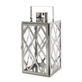 Christopher Knight Home® - Noble House - Ashuelot Outdoor 14" Modern Stainless Steel Lantern