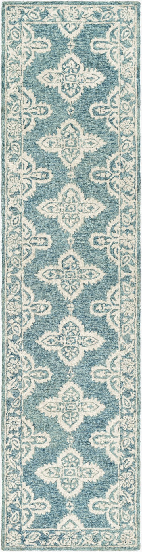 Livabliss Granada Hand Tufted Wool Accent Rug with Global Pattern for Entryway or Bedside Ice Blue, Light 2'6" x 10' GND2300-2610