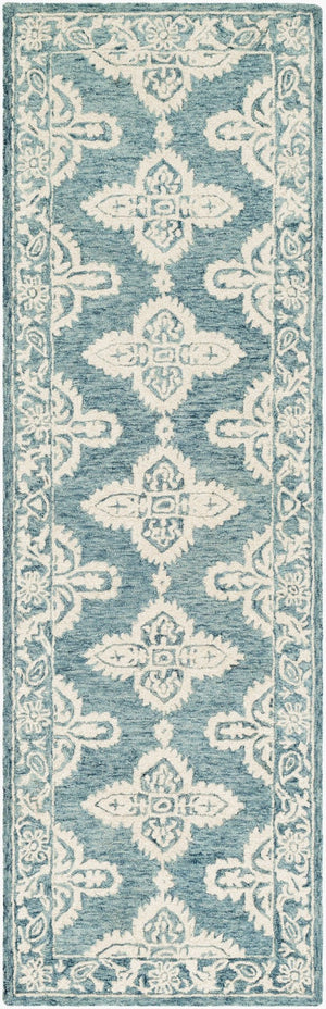 Livabliss Granada Hand Tufted Wool Accent Rug with Global Pattern for Entryway or Bedside Ice Blue, Light 2'6" x 8' GND2300-268