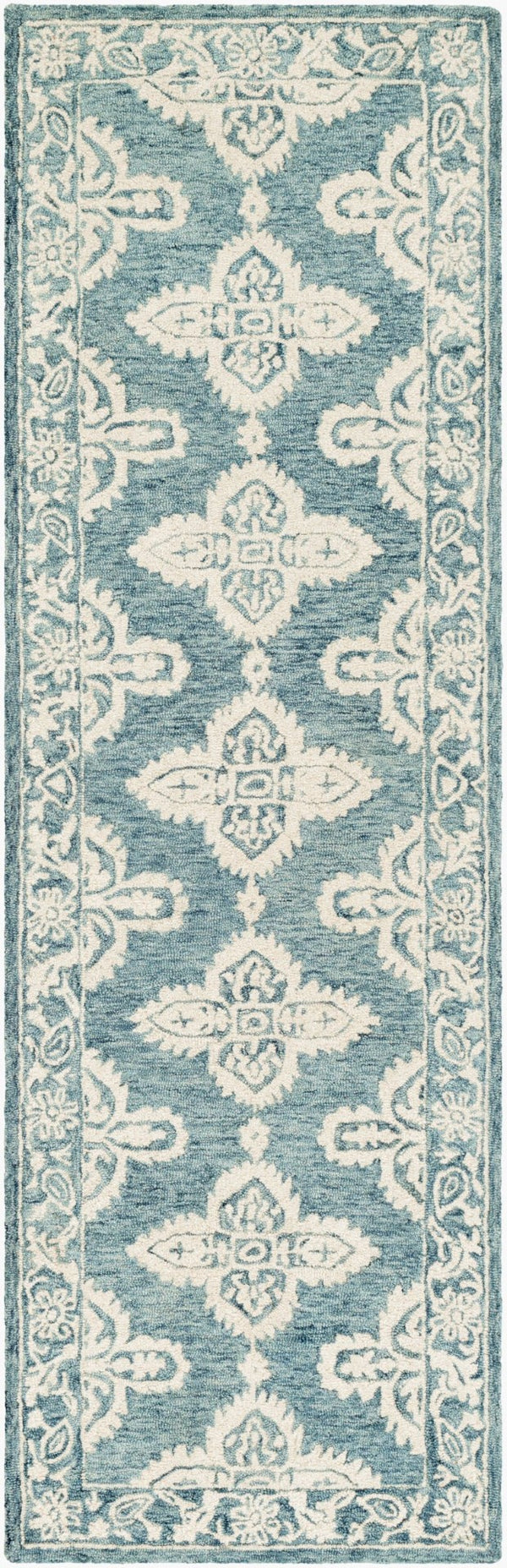 Livabliss Granada Hand Tufted Wool Accent Rug with Global Pattern for Entryway or Bedside Ice Blue, Light 2'6" x 8' GND2300-268