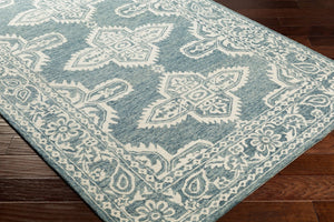 Livabliss Granada Hand Tufted Wool Accent Rug with Global Pattern for Entryway or Bedside Ice Blue, Light 6' x 9' GND2300-69
