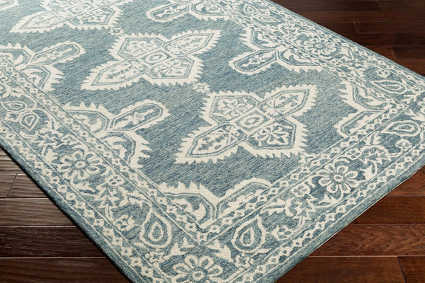 Livabliss Granada Hand Tufted Wool Accent Rug with Global Pattern for Entryway or Bedside Ice Blue, Light 6' x 9' GND2300-69