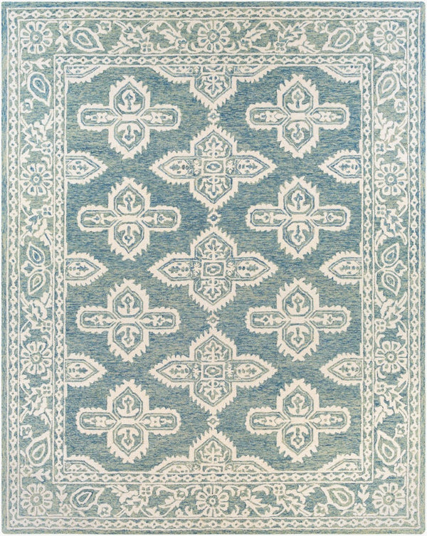 Livabliss Granada Hand Tufted Wool Accent Rug with Global Pattern for Entryway or Bedside Ice Blue, Light 8' x 10' GND2300-810