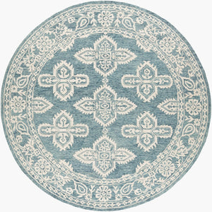 Livabliss Granada Hand Tufted Wool Accent Rug with Global Pattern for Entryway or Bedside Ice Blue, Light 6' x 6' GND2300-6RD