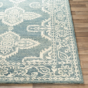 Livabliss Granada Hand Tufted Wool Accent Rug with Global Pattern for Entryway or Bedside Ice Blue, Light 6' x 9' GND2300-69