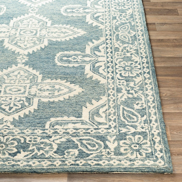 Livabliss Granada Hand Tufted Wool Accent Rug with Global Pattern for Entryway or Bedside Ice Blue, Light 6' x 9' GND2300-69