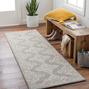 Surya Granada 2' X 3' Hand Tufted Wool Area Rug - Stylish Global Decor For Comfort & Easy Maintenance Gray Wool Gnd2302-2610