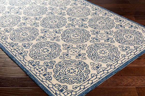 Surya Granada 2' X 3' Hand Tufted Wool Area Rug - Stylish Global Decor For Comfort & Easy Maintenance Navy Wool Gnd2303-23