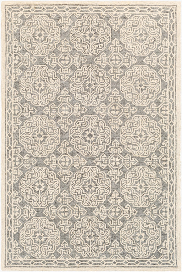 Surya Granada 2' X 3' Hand Tufted Wool Area Rug - Stylish Global Decor For Comfort & Easy Maintenance Gray Wool Gnd2304-23