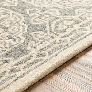 Surya Granada 2' X 3' Hand Tufted Wool Area Rug - Stylish Global Decor For Comfort & Easy Maintenance Gray Wool Gnd2304-23