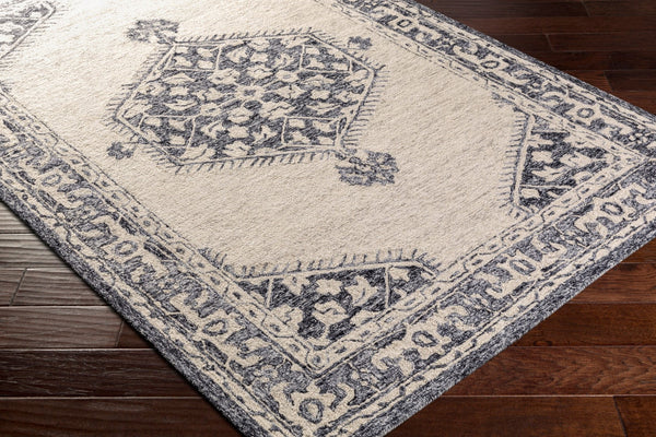 Surya Granada 2' X 3' Hand Tufted Wool Area Rug - Stylish Global Decor For Comfort & Easy Maintenance Black Wool Gnd2305-23