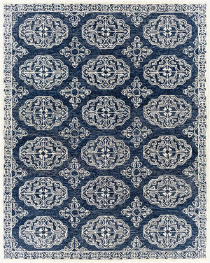 Livabliss Granada Hand Tufted Wool Area Rug Geometric Traditional Design for Living Dining Rooms Gray, Light Blu 8' x 10' GND2308-810