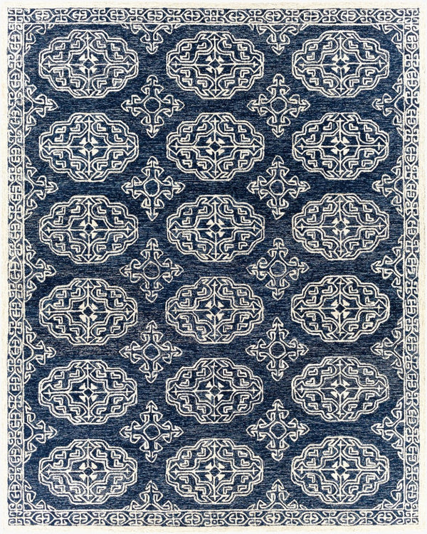 Livabliss Granada Hand Tufted Wool Area Rug Geometric Traditional Design for Living Dining Rooms Gray, Light Blu 8' x 10' GND2308-810