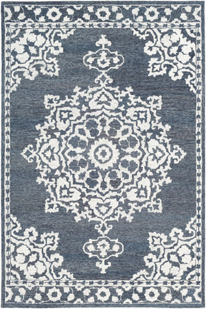 Surya Granada 2' X 3' Hand Tufted Wool Area Rug - Stylish Global Decor For Comfort & Easy Maintenance Charcoal Wool Gnd2309-6rd