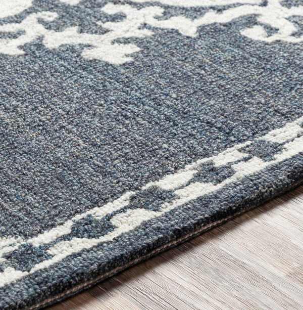 Surya Granada 2' X 3' Hand Tufted Wool Area Rug - Stylish Global Decor For Comfort & Easy Maintenance Charcoal Wool Gnd2309-6rd