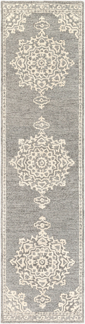 Surya Granada 2' X 3' Hand Tufted Wool Area Rug - Stylish Global Decor For Comfort & Easy Maintenance Gray Wool Gnd2310-268
