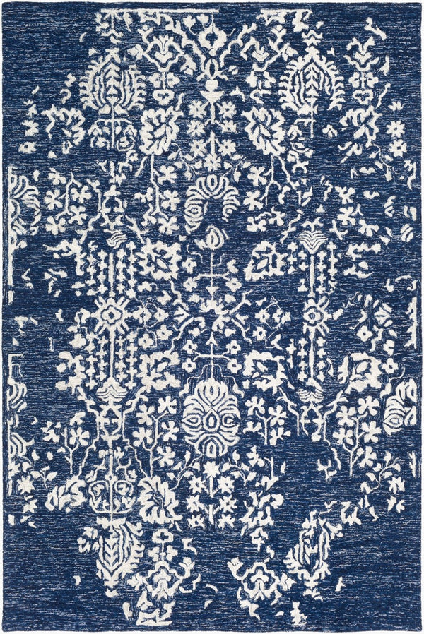 Livabliss Granada Hand Tufted Wool Accent Rug with Traditional Motifs for Entryways and Bedrooms Navy, Light Blu 2' x 3' GND2311-23