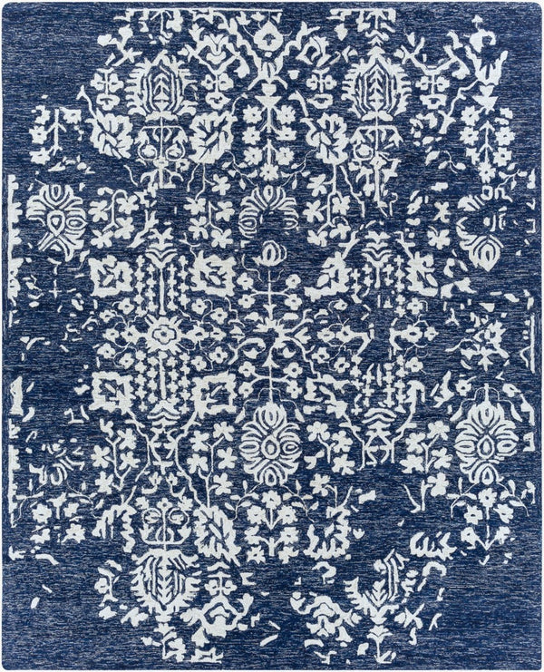 Livabliss Granada Hand Tufted Wool Accent Rug with Traditional Motifs for Entryways and Bedrooms Navy, Light Blu 8' x 10' GND2311-810