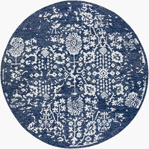 Livabliss Granada Hand Tufted Wool Accent Rug with Traditional Motifs for Entryways and Bedrooms Navy, Light Blu 6' x 6' GND2311-6RD