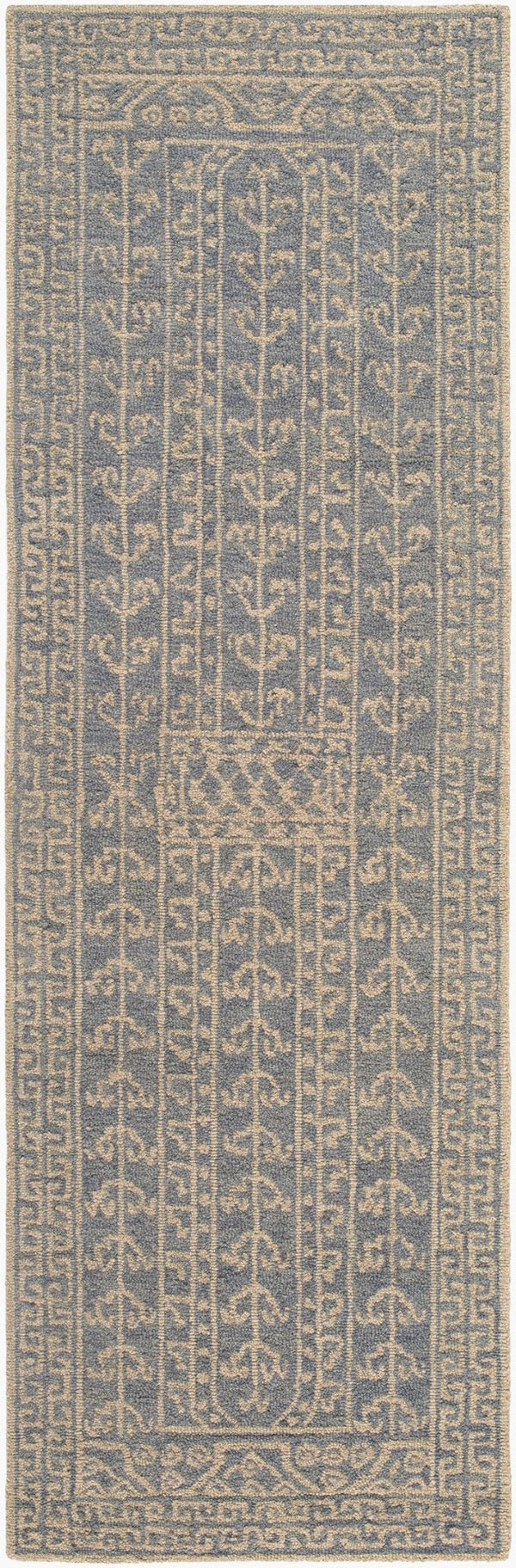 Livabliss Granada Wool Hand Tufted Traditional Area Rug for Entryways Bedrooms and Hearths Navy, Light Blu 2'6" x 8' GND2318-268