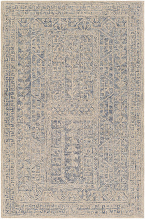 Livabliss Granada Wool Hand Tufted Traditional Area Rug for Entryways Bedrooms and Hearths Navy, Light Blu 4' x 6' GND2318-46