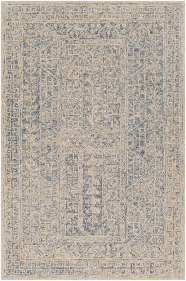 Livabliss Granada Wool Hand Tufted Traditional Area Rug for Entryways Bedrooms and Hearths Navy, Light Blu 4' x 6' GND2318-46