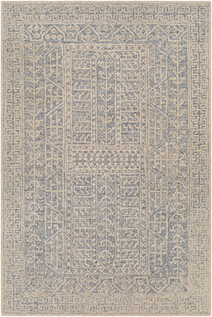 Livabliss Granada Wool Hand Tufted Traditional Area Rug for Entryways Bedrooms and Hearths Navy, Light Blu 6' x 9' GND2318-69