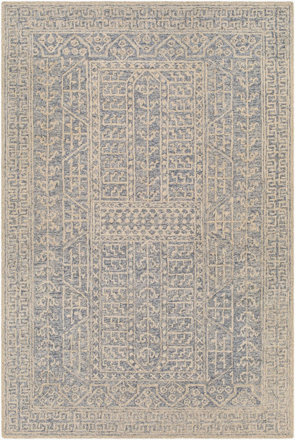 Livabliss Granada Wool Hand Tufted Traditional Area Rug for Entryways Bedrooms and Hearths Navy, Light Blu 6' x 9' GND2318-69