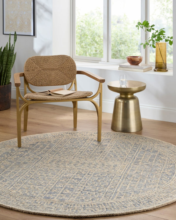 Livabliss Granada Wool Hand Tufted Traditional Area Rug for Entryways Bedrooms and Hearths Navy, Light Blu 4' x 6' GND2318-46