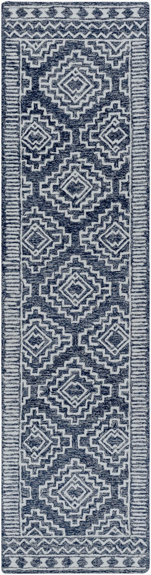 Livabliss Granada Hand-tufted Wool Area Rug Global Pattern for Eclectic Transitional Interiors Navy, Light Blu 2'6" x 10' GND2322-2610
