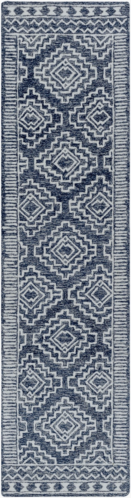 Livabliss Granada Hand-tufted Wool Area Rug Global Pattern for Eclectic Transitional Interiors Navy, Light Blu 2'6" x 10' GND2322-2610