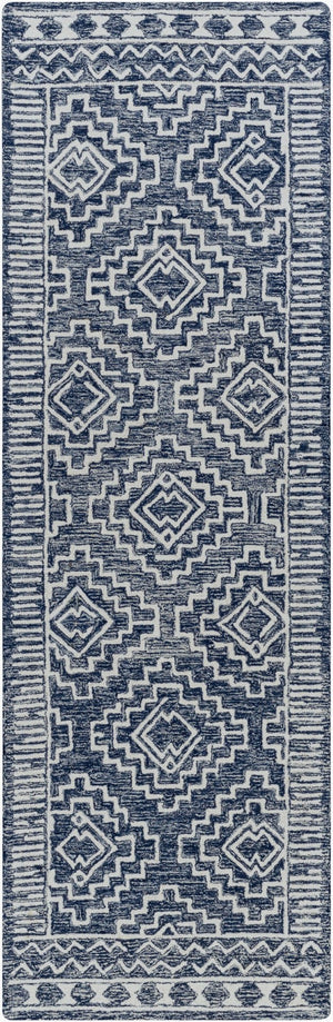 Livabliss Granada Hand-tufted Wool Area Rug Global Pattern for Eclectic Transitional Interiors Navy, Light Blu 2'6" x 8' GND2322-268