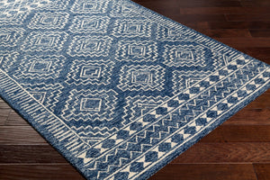 Livabliss Granada Hand-tufted Wool Area Rug Global Pattern for Eclectic Transitional Interiors Navy, Light Blu 6' x 9' GND2322-69