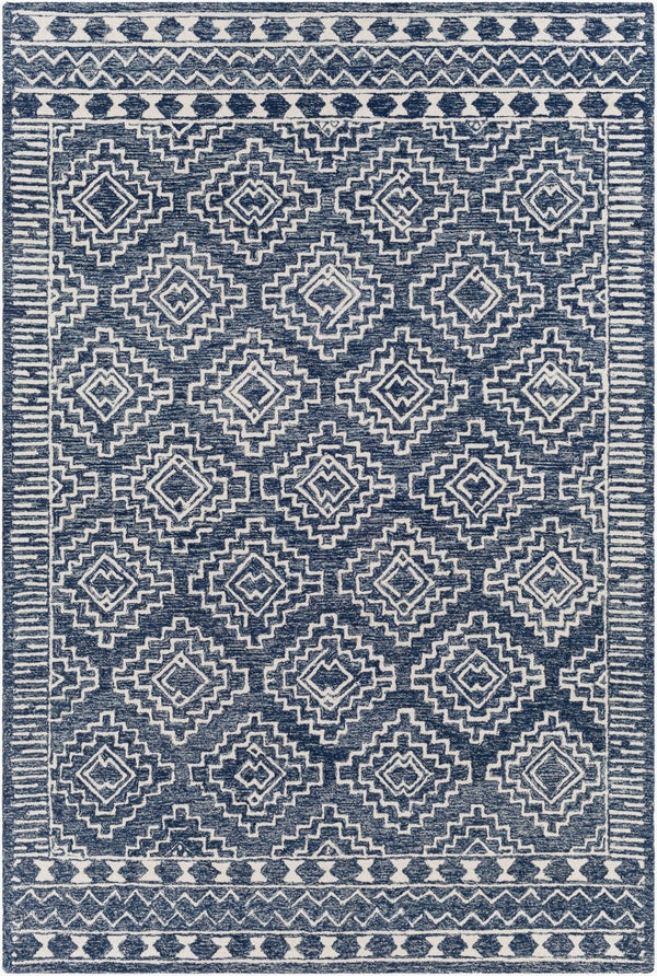 Livabliss Granada Hand-tufted Wool Area Rug Global Pattern for Eclectic Transitional Interiors Navy, Light Blu 6' x 9' GND2322-69