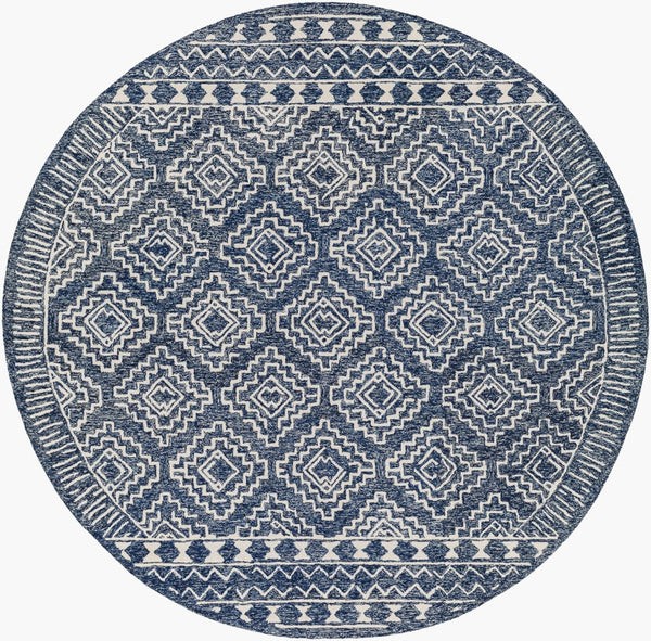 Livabliss Granada Hand-tufted Wool Area Rug Global Pattern for Eclectic Transitional Interiors Navy, Light Blu 8' x 8' GND2322-8RD