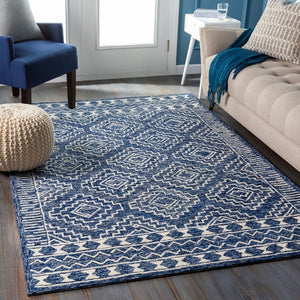 Livabliss Granada Hand-tufted Wool Area Rug Global Pattern for Eclectic Transitional Interiors Navy, Light Blu 8' x 8' GND2322-8RD