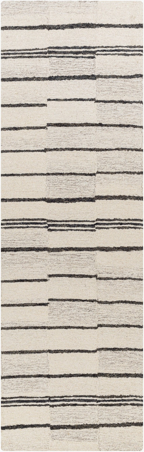Livabliss Granada Hand Tufted Wool Area Rug Global Pattern for Large Living Dining Spaces Charcoal, Beige 2'6" x 8' GND2327-268
