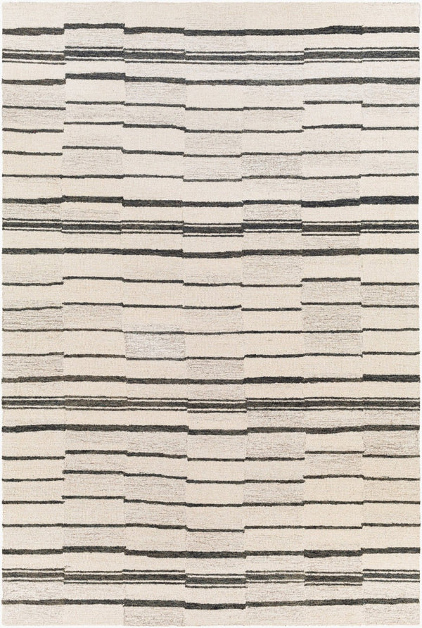 Livabliss Granada Hand Tufted Wool Area Rug Global Pattern for Large Living Dining Spaces Charcoal, Beige 6' x 9' GND2327-69