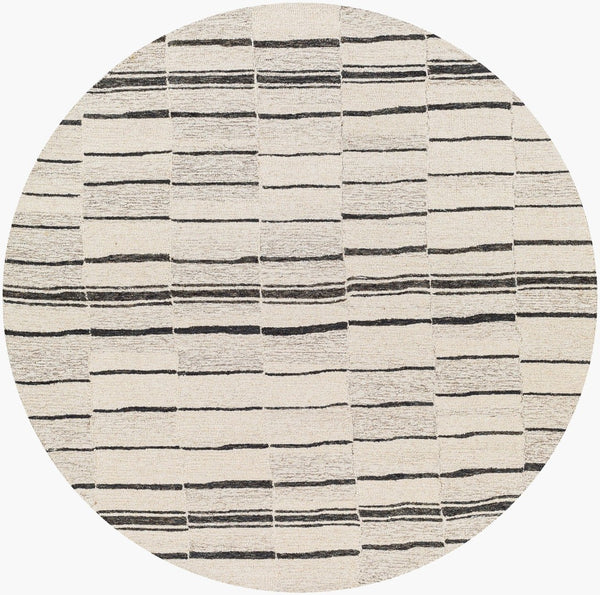 Livabliss Granada Hand Tufted Wool Area Rug Global Pattern for Large Living Dining Spaces Charcoal, Beige 6' x 6' GND2327-6RD