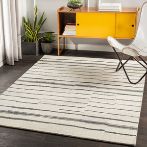 Livabliss Granada Hand Tufted Wool Area Rug Global Pattern for Large Living Dining Spaces Charcoal, Beige 6' x 6' GND2327-6RD
