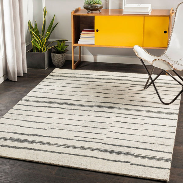 Livabliss Granada Hand Tufted Wool Area Rug Global Pattern for Large Living Dining Spaces Charcoal, Beige 6' x 6' GND2327-6RD