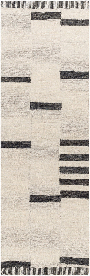 Livabliss Granada Hand Tufted Wool Area Rug Global Pattern for Living Room or Bedroom Black, Beige 2'6" x 8' GND2330-268