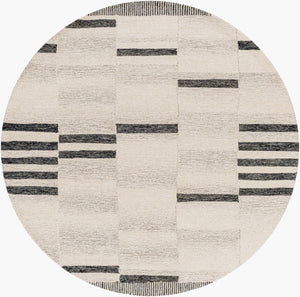 Livabliss Granada Hand Tufted Wool Area Rug Global Pattern for Living Room or Bedroom Black, Beige 8' x 8' Round GND2330-8RD
