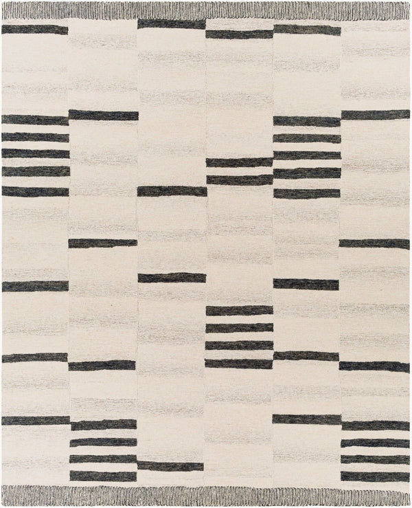 Livabliss Granada Hand Tufted Wool Area Rug Global Pattern for Living Room or Bedroom Black, Beige 8' x 10' GND2330-810