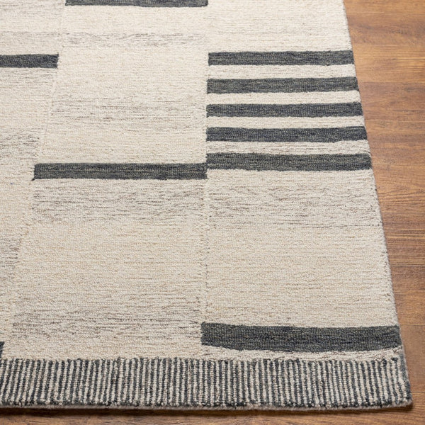 Livabliss Granada Hand Tufted Wool Area Rug Global Pattern for Living Room or Bedroom Black, Beige 8' x 8' Round GND2330-8RD