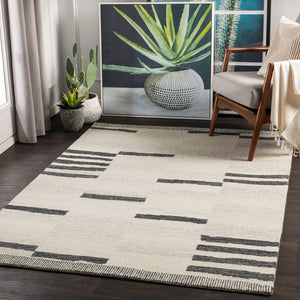Livabliss Granada Hand Tufted Wool Area Rug Global Pattern for Living Room or Bedroom Black, Beige 8' x 8' Round GND2330-8RD