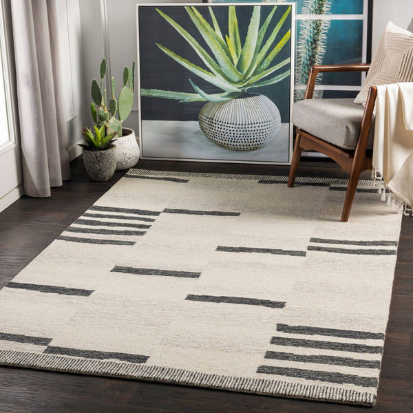 Livabliss Granada Hand Tufted Wool Area Rug Global Pattern for Living Room or Bedroom Black, Beige 8' x 8' Round GND2330-8RD