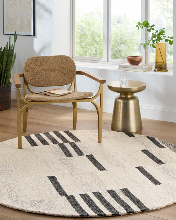 Livabliss Granada Hand Tufted Wool Area Rug Global Pattern for Living Room or Bedroom Black, Beige 8'10" x 12' GND2330-81012